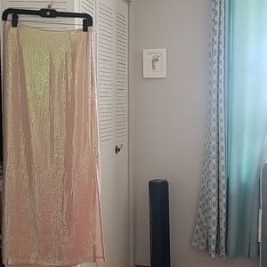 Pink Sequence long skirt NWOT